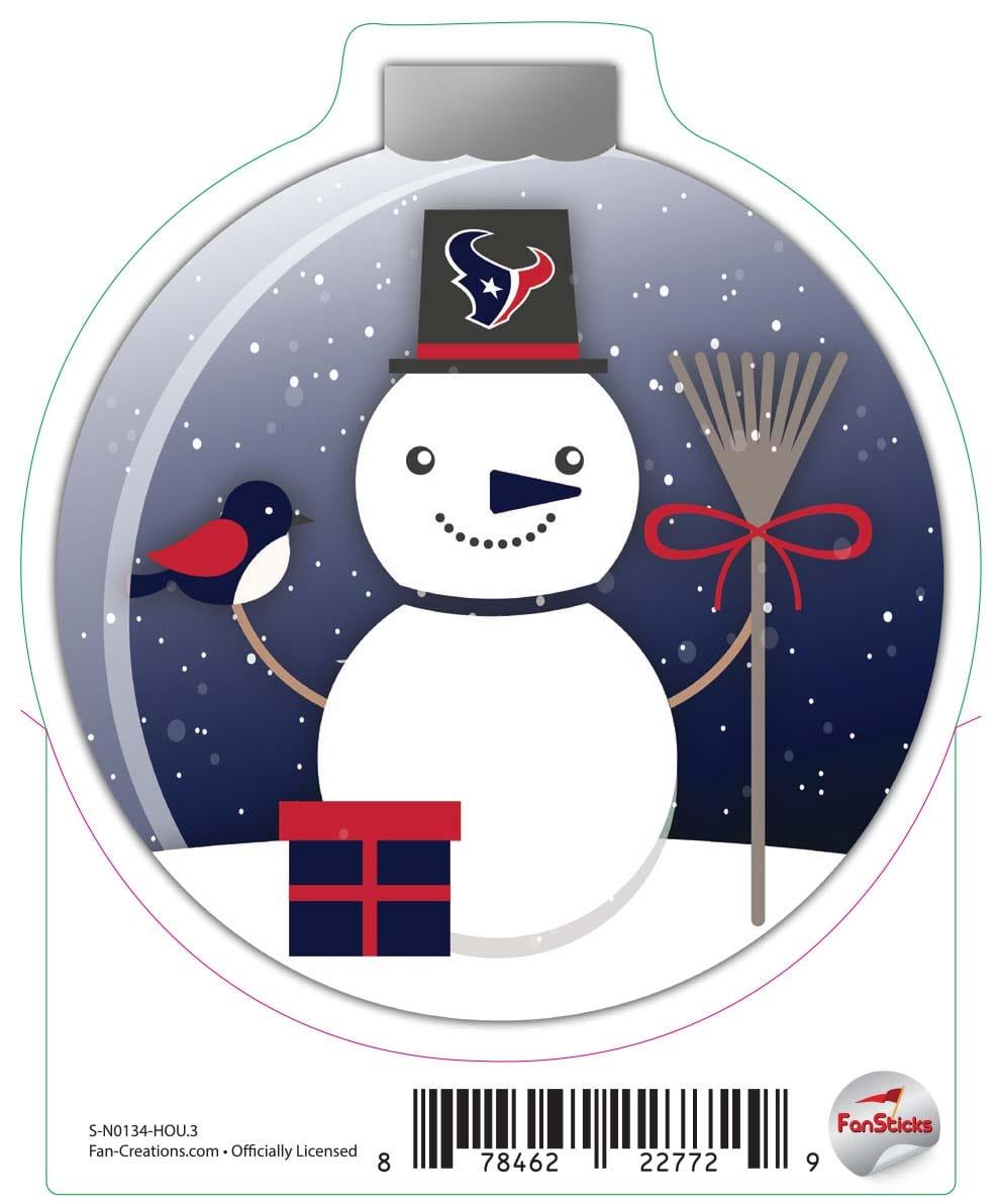 fan creations Houston Texans 3in Decal Snowman Ornament