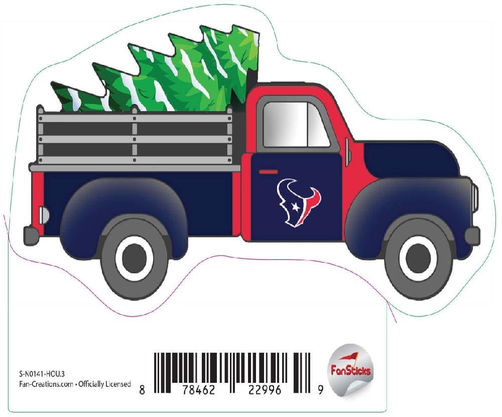 fan creations Houston Texans 3in Decal Truck with Christmas Tree