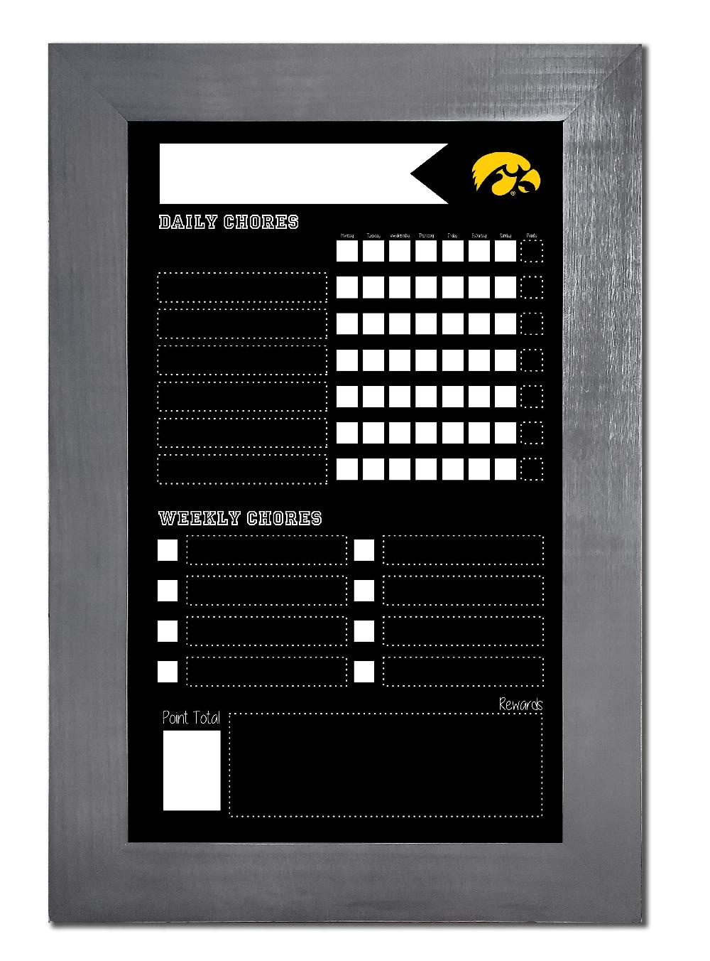 fan creations Iowa Chore Chart Chalkboard 11x19 With Frame