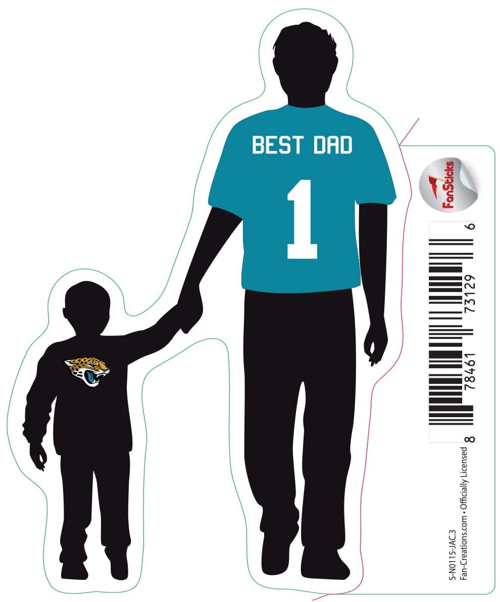fan creations Jacksonville Jaguars 3in Decal Best Dad Holding Hands