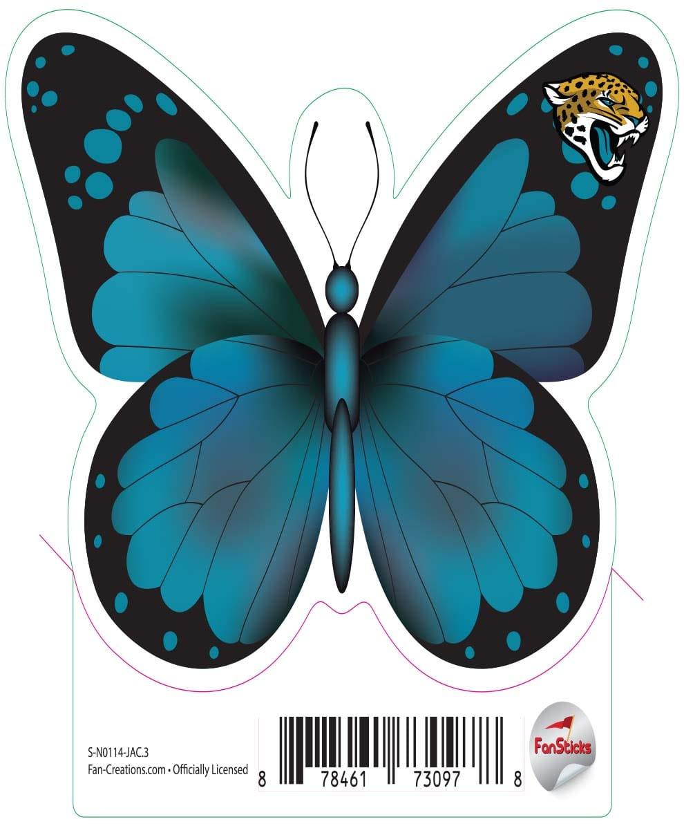 fan creations Jacksonville Jaguars 3in Decal Butterfly