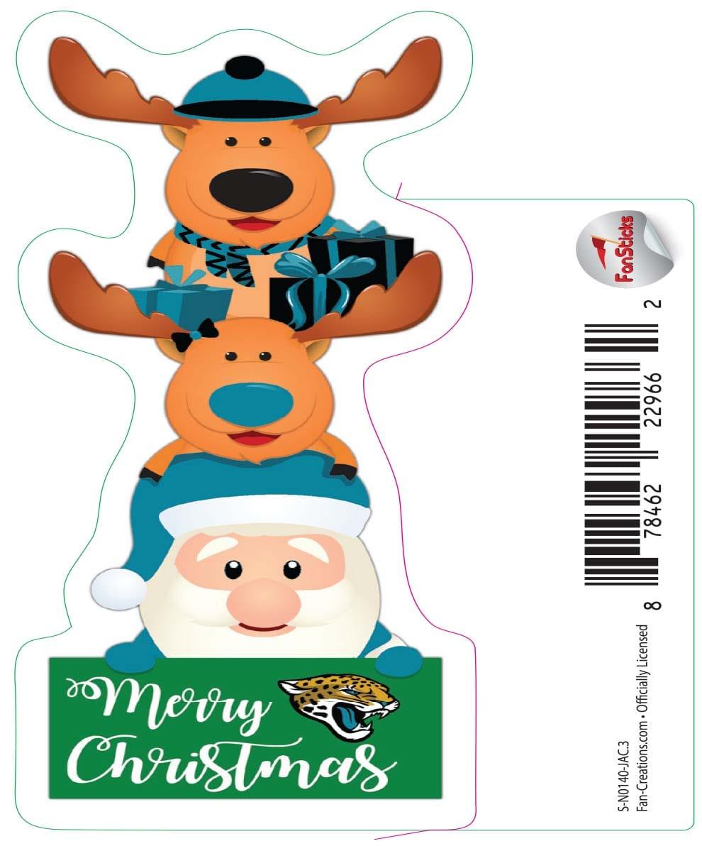 fan creations Jacksonville Jaguars 3in Decal Christmas Stack