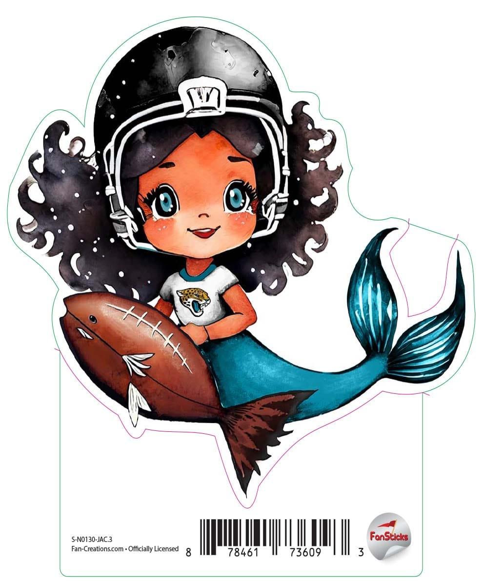 fan creations Jacksonville Jaguars 3in Decal Mermaid