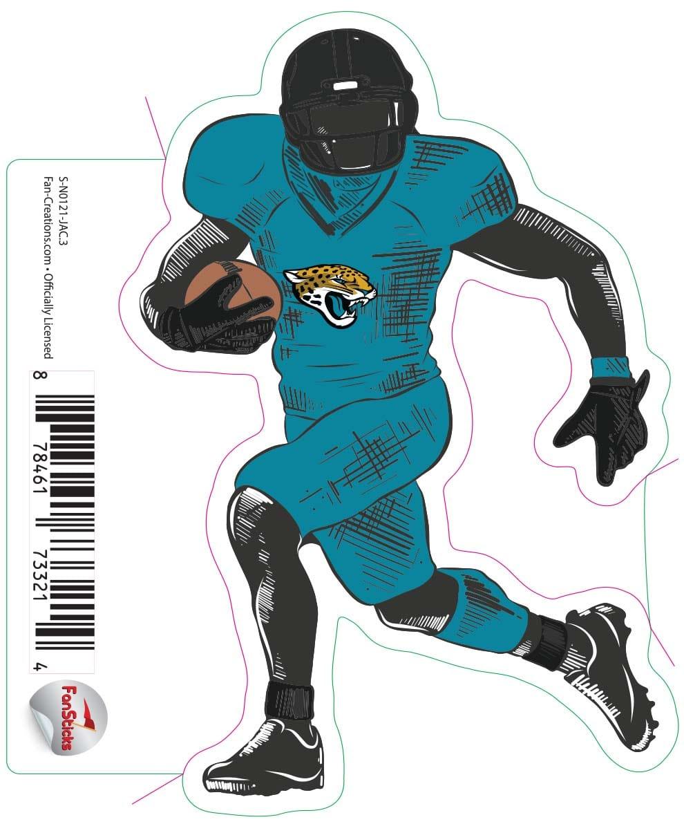fan creations Jacksonville Jaguars 3in Decal Player Illustration