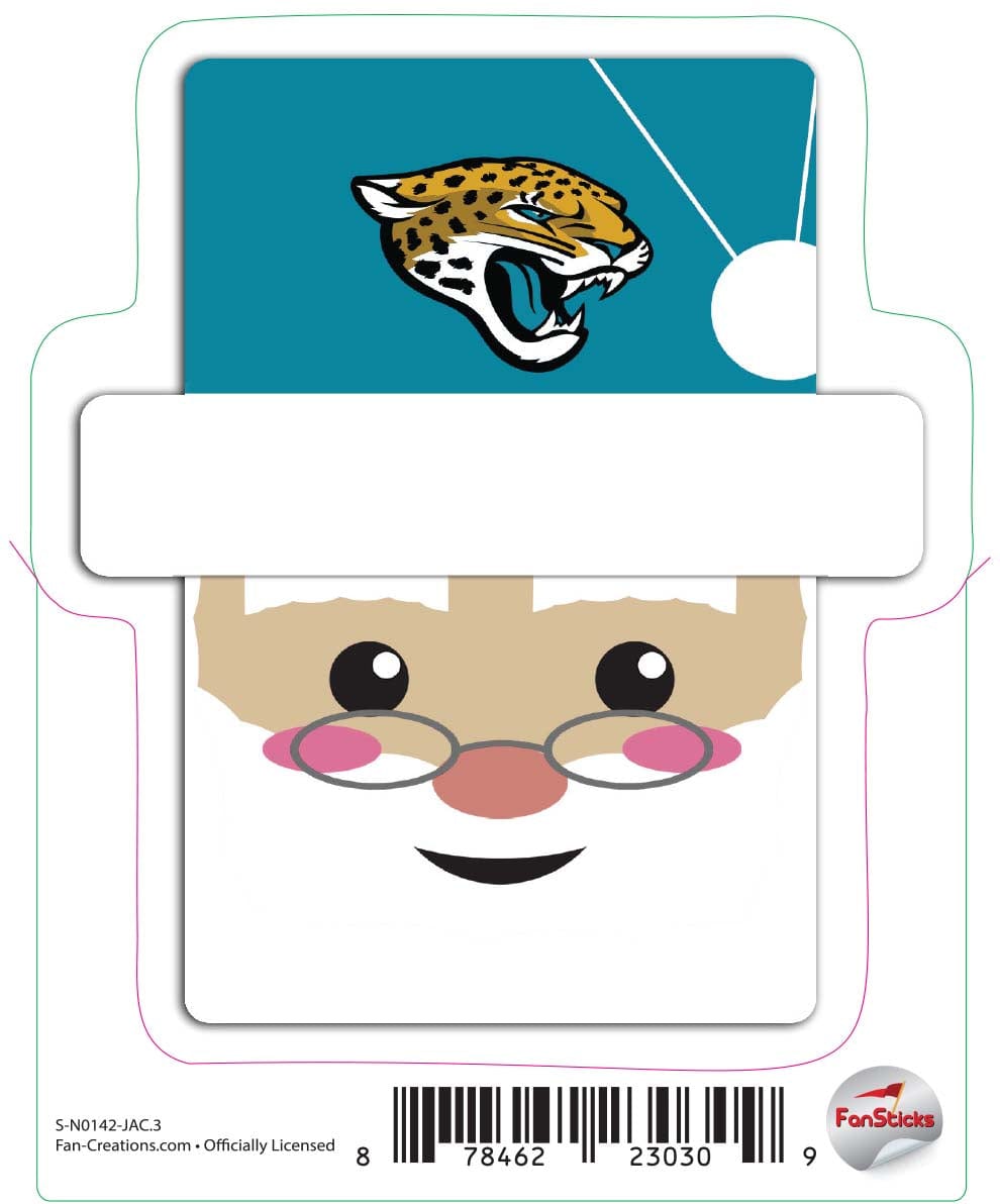 fan creations Jacksonville Jaguars 3in Decal Santa Holiday Head