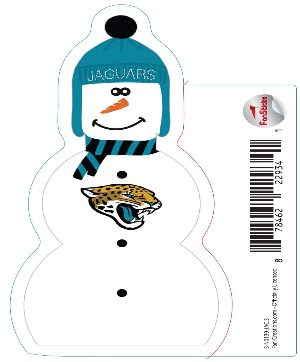 fan creations Jacksonville Jaguars 3in Decal Snowman