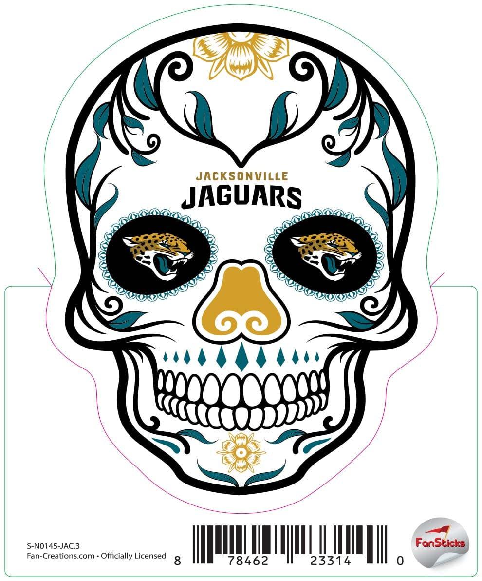 fan creations Jacksonville Jaguars 3in Decal Sugar Skull
