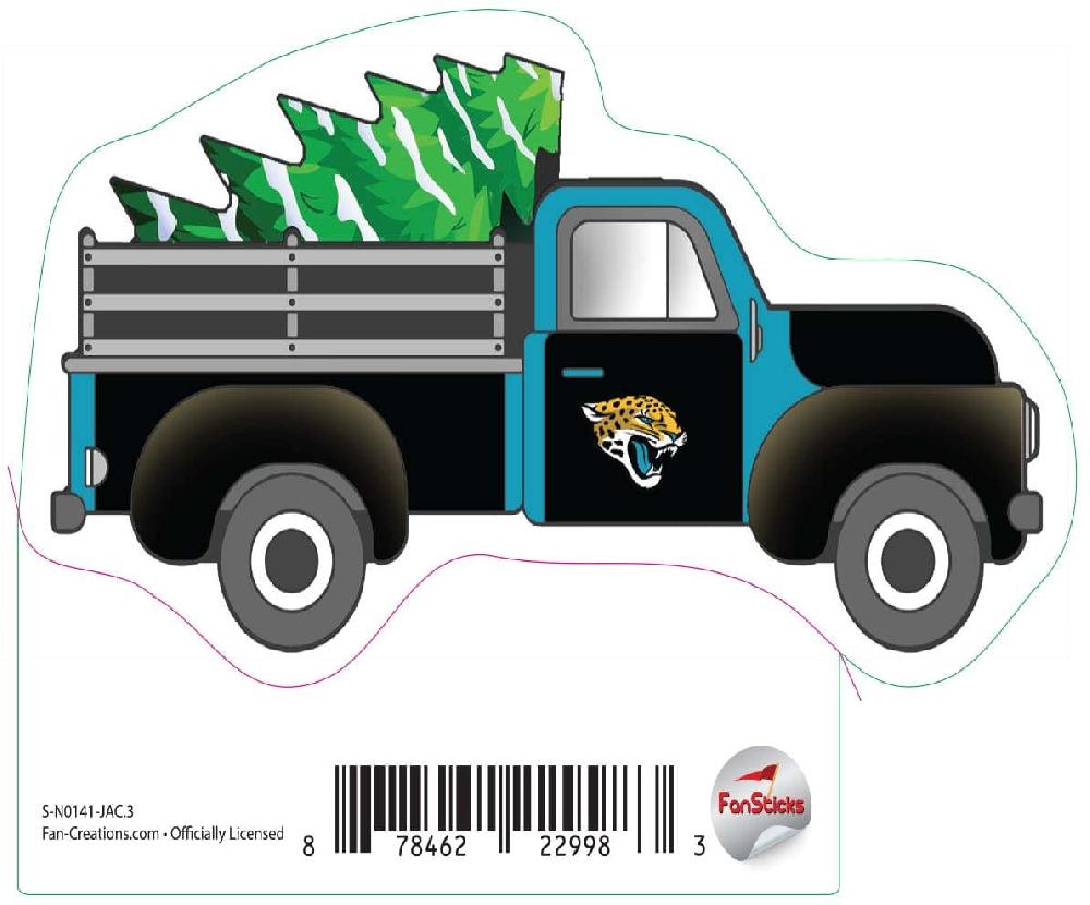 fan creations Jacksonville Jaguars 3in Decal Truck with Christmas Tree