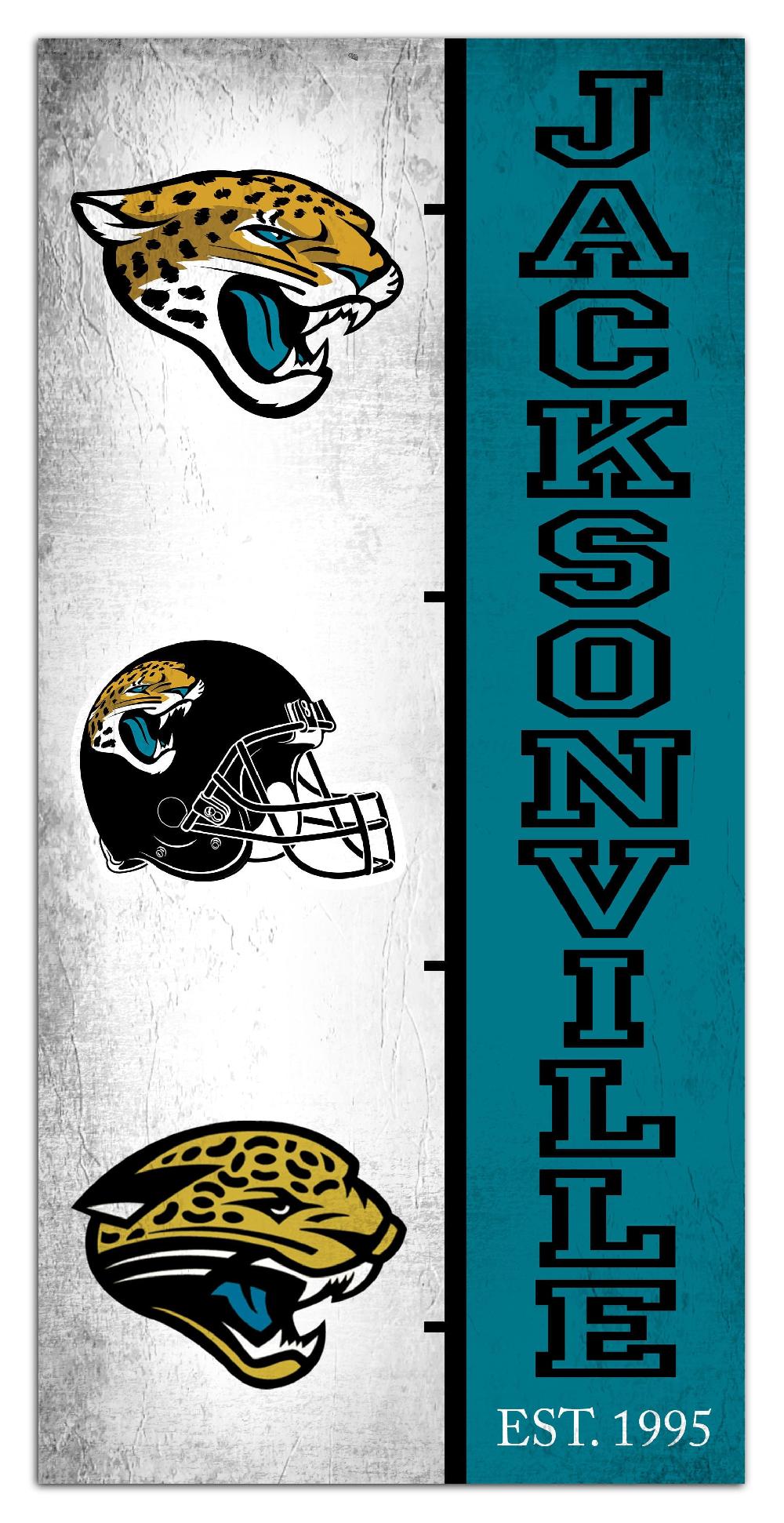 fan creations Jacksonville Jaguars Team Logo Progression 6x12