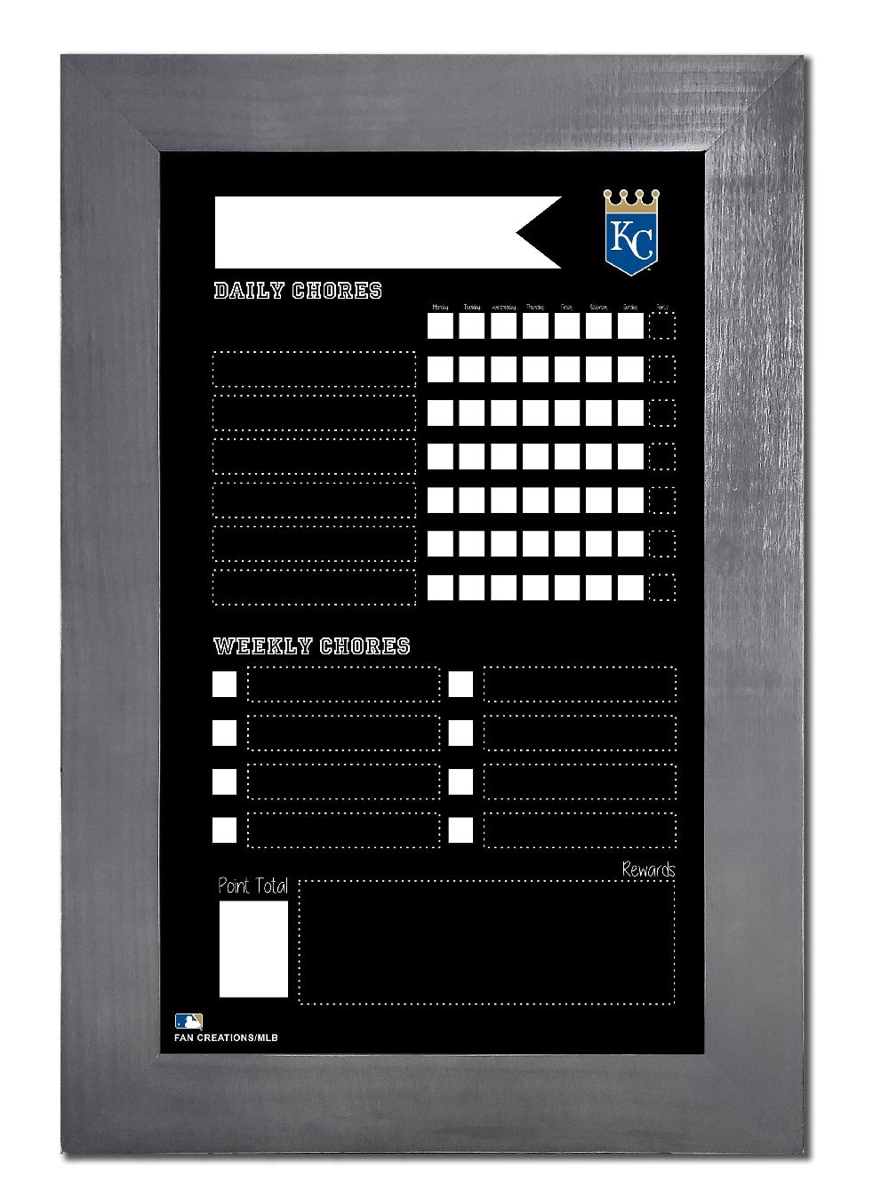 fan creations Kansas City Royals Chore Chart Chalkboard 11x19 With Frame