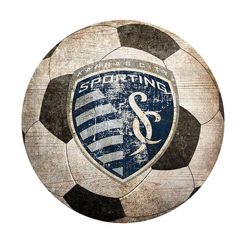 fan creations Kansas City Sporting 12" Soccer Shaped Sign