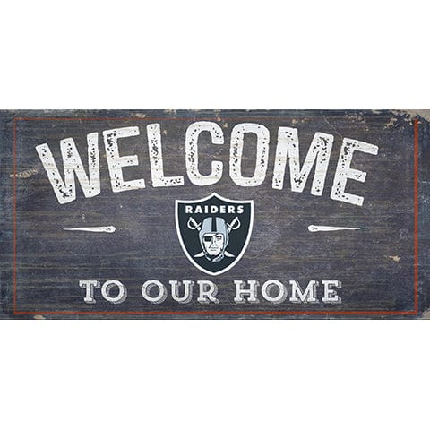 fan creations Las Vegas Raiders Welcome Distressed 6 x 12