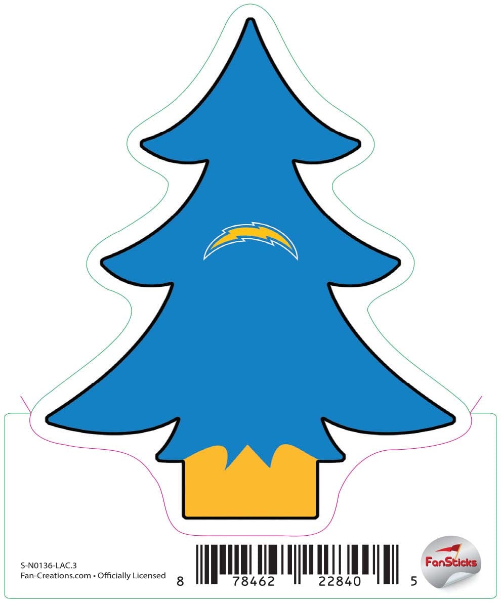 fan creations Los Angeles Chargers 3in Decal Christmas Tree
