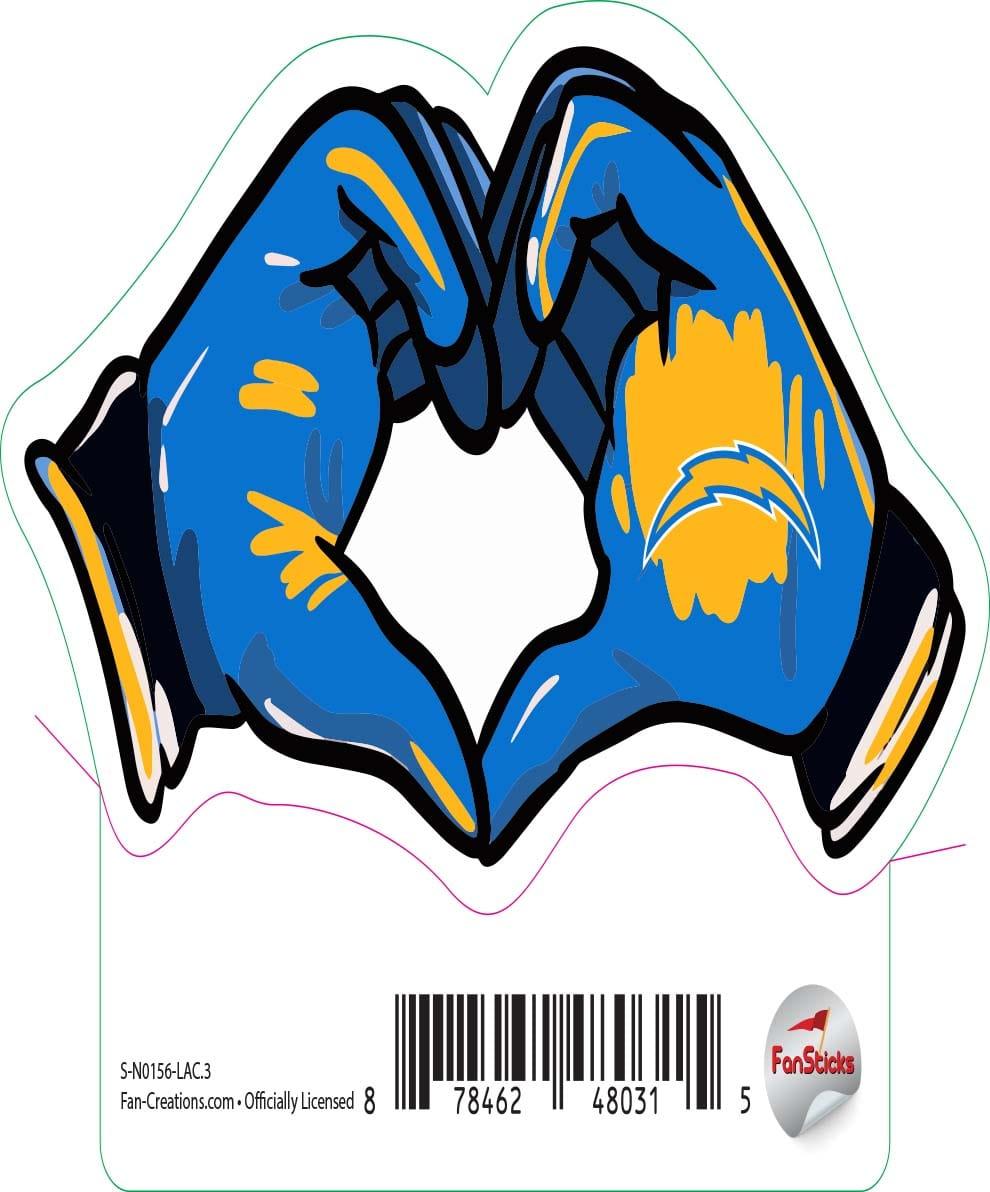 fan creations Los Angeles Chargers 3in Decal Heart Hands