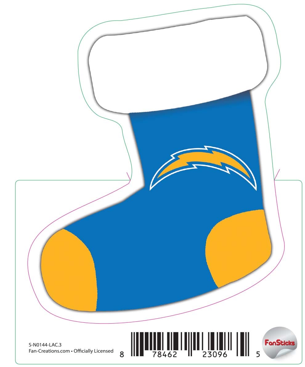 fan creations Los Angeles Chargers 3in Decal Stocking