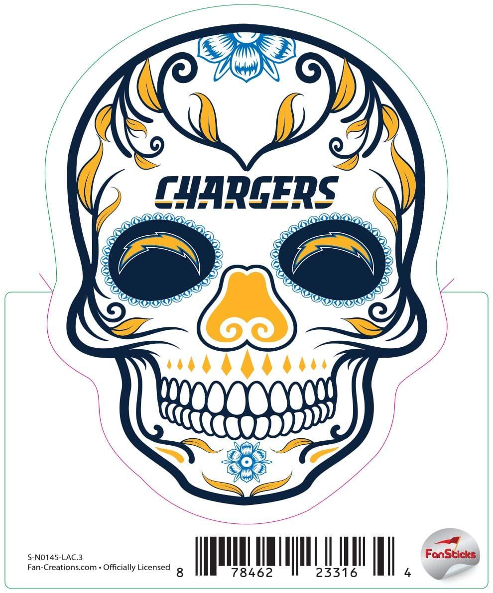 fan creations Los Angeles Chargers 3in Decal Sugar Skull