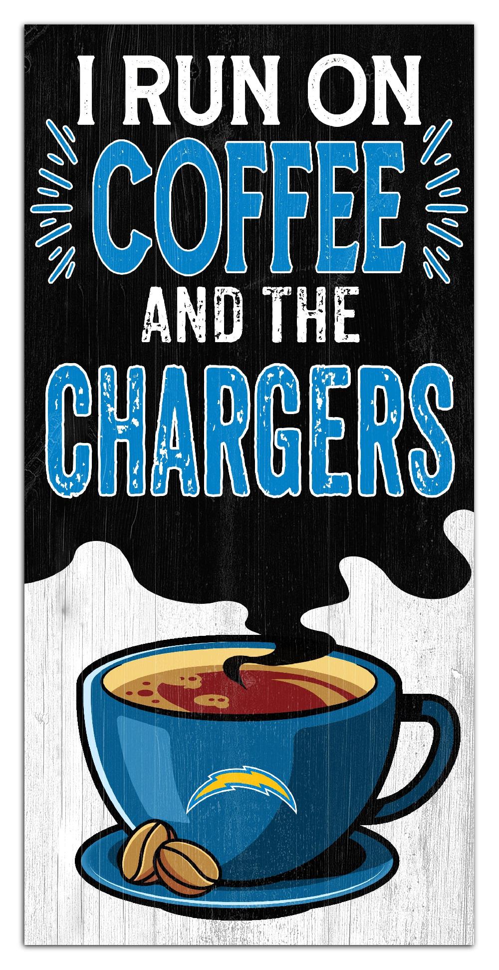 fan creations Los Angeles Chargers I Run On Coffee 6x12