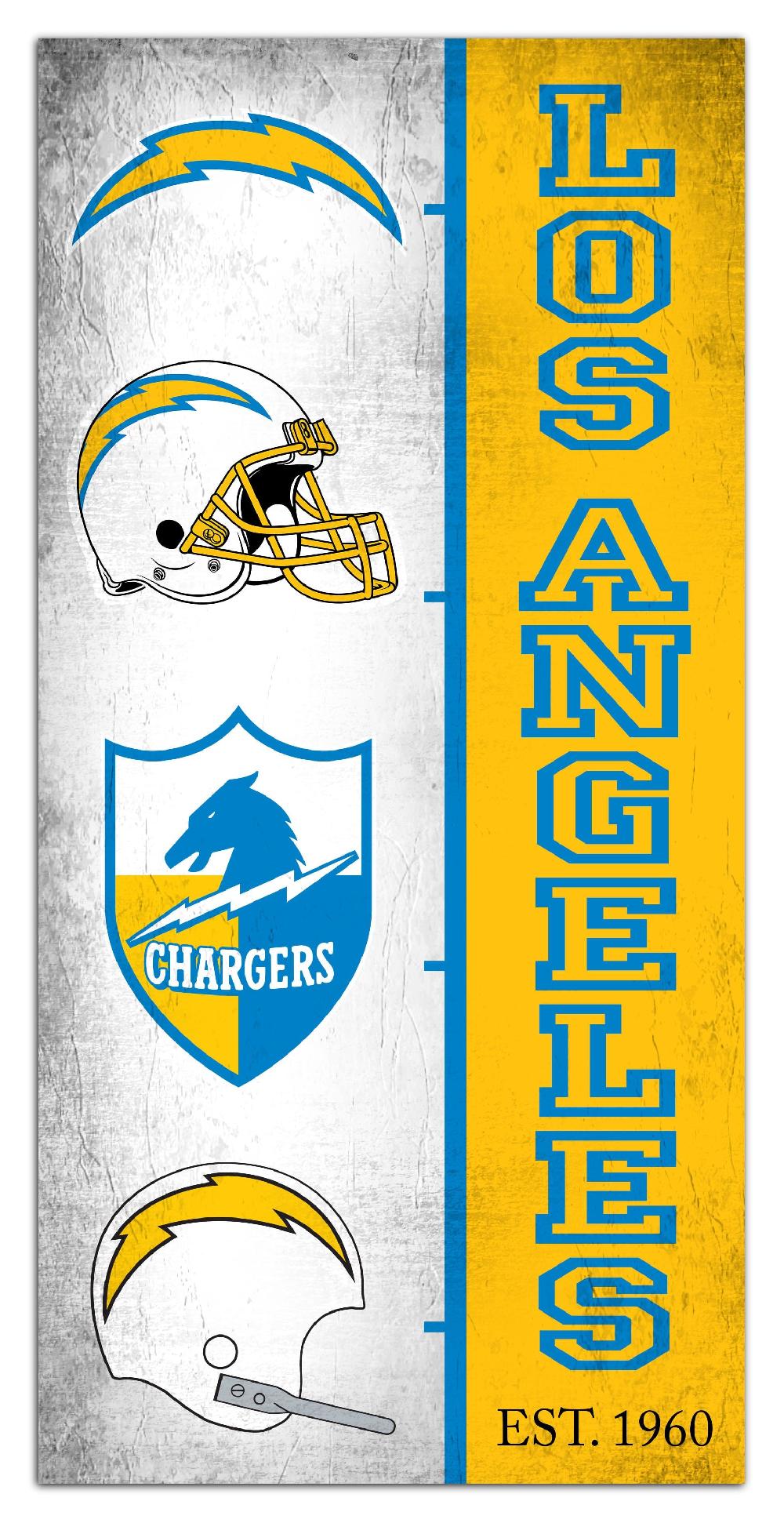 fan creations Los Angeles Chargers Team Logo Progression 6x12