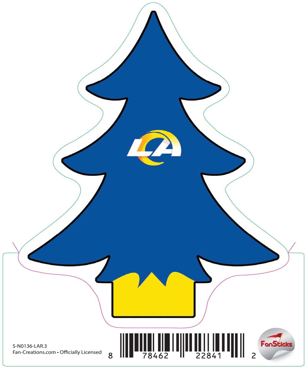 fan creations Los Angeles Rams 3in Decal Christmas Tree