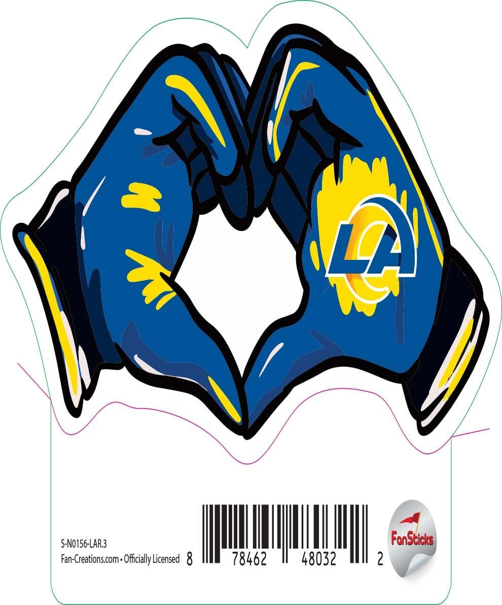 fan creations Los Angeles Rams 3in Decal Heart Hands
