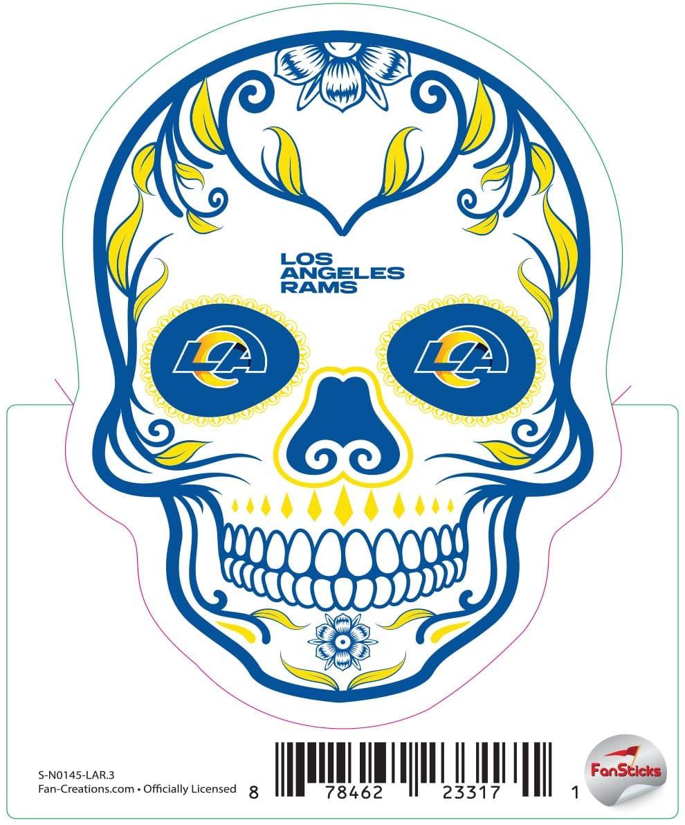 fan creations Los Angeles Rams 3in Decal Sugar Skull