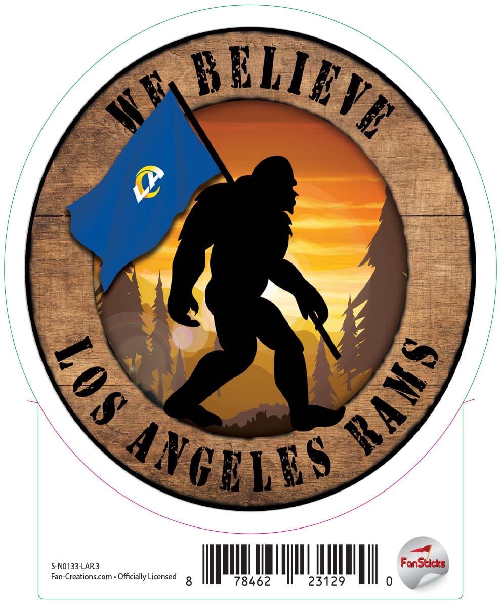 fan creations Los Angeles Rams 3in Decal We Believe Bigfoot Circle