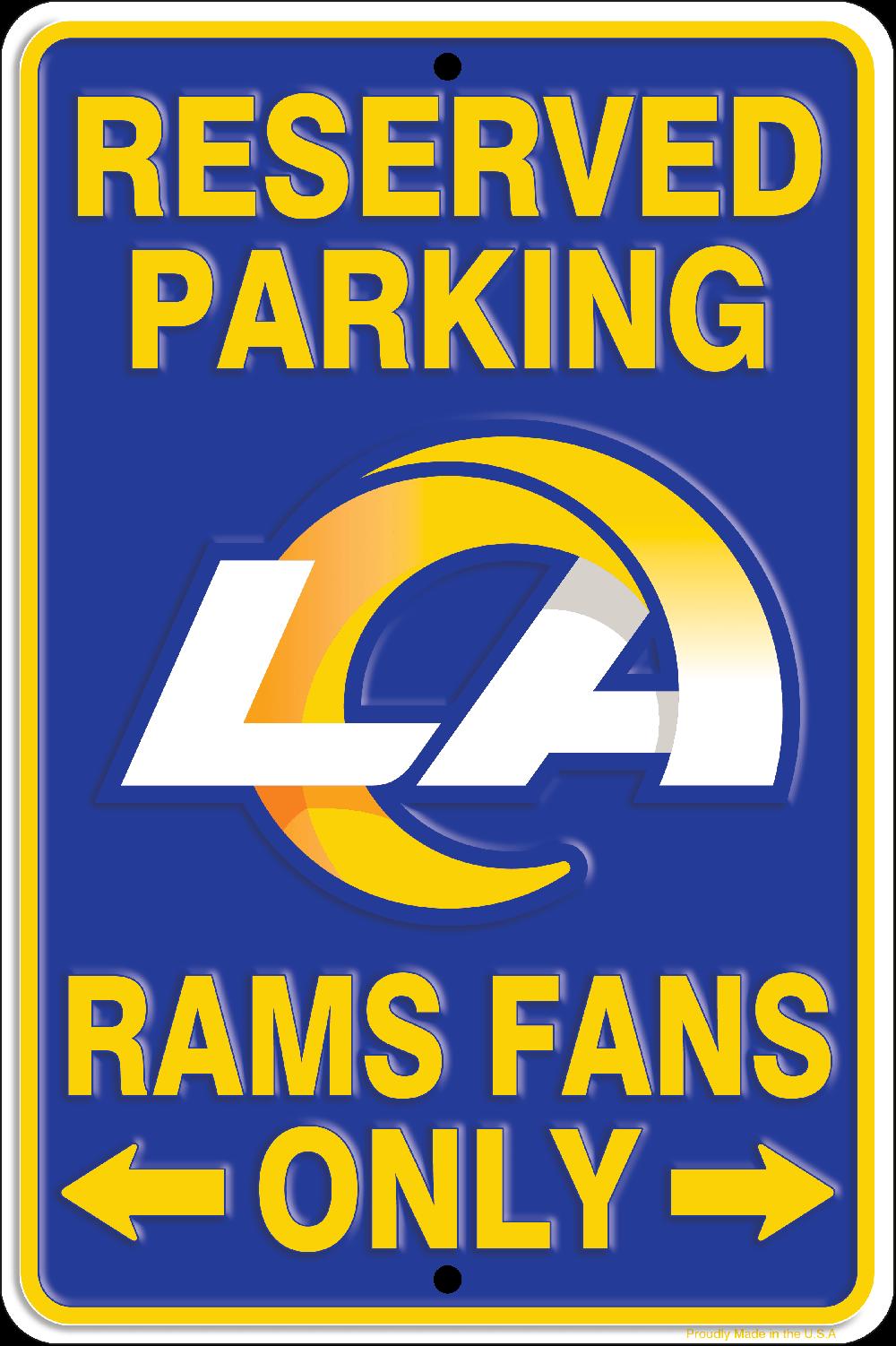 fan creations Los Angeles Rams Reserved Parking Metal 12x8in