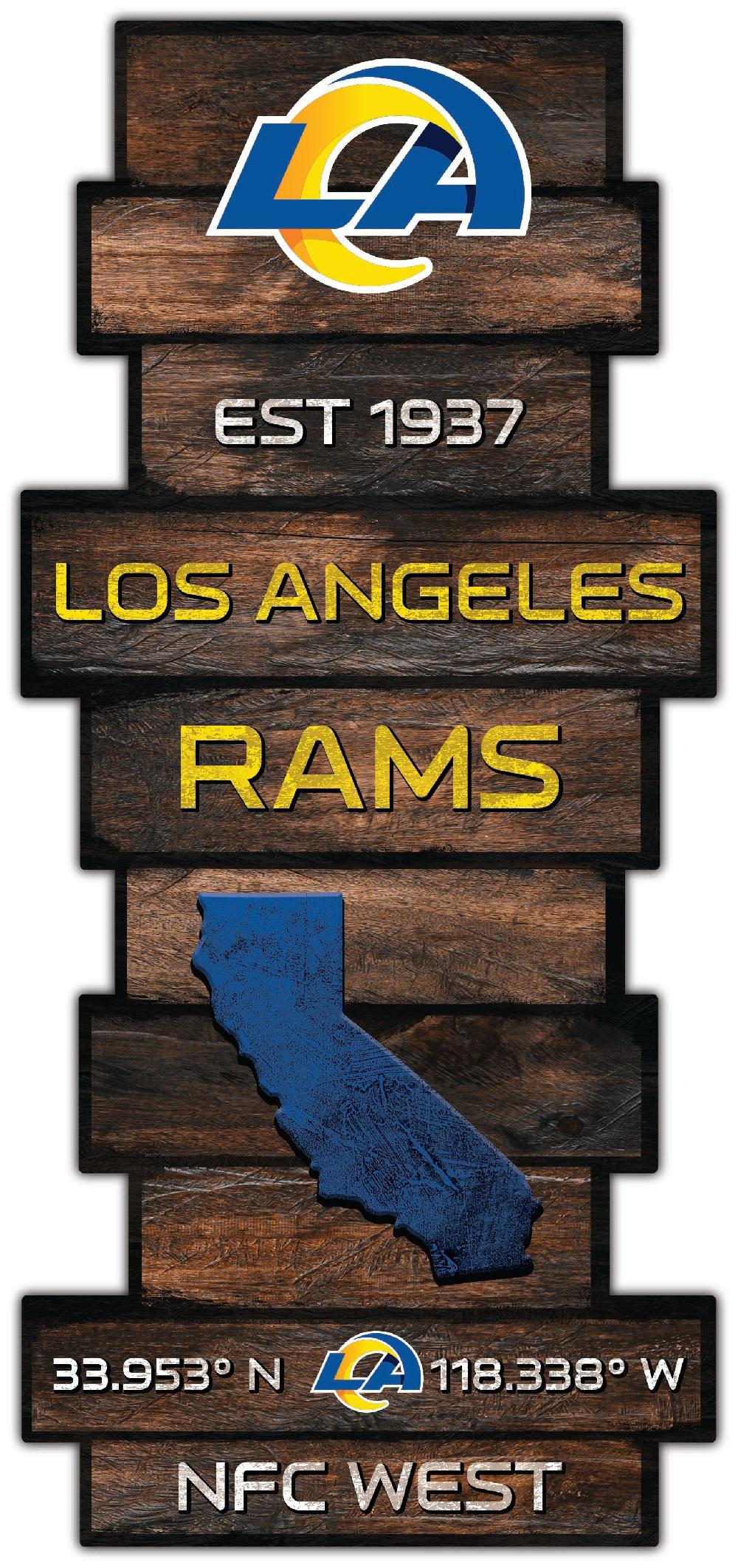 fan creations Los Angeles Rams Wood Celebration Stack 24" Sign
