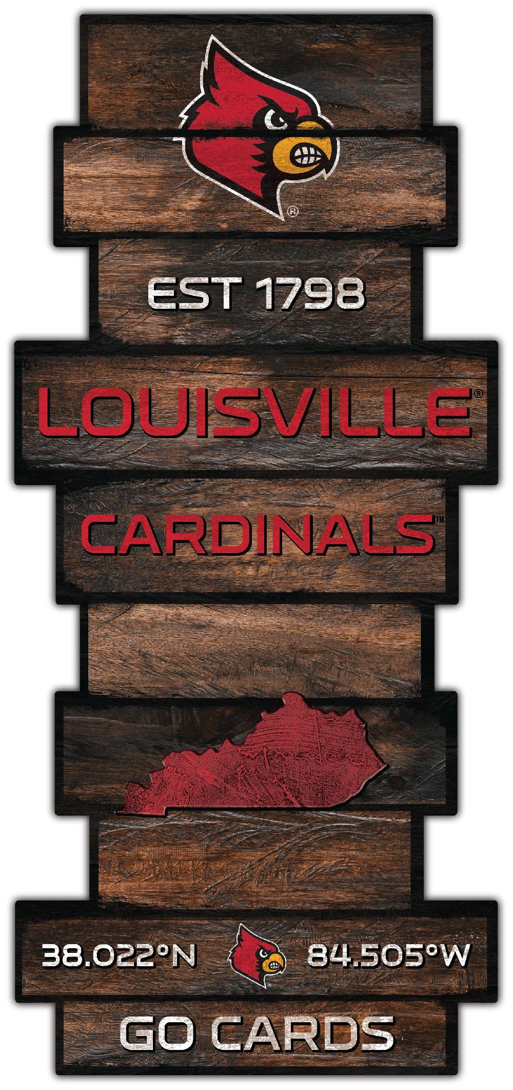 fan creations Louisville Wood Celebration Stack 24" Sign