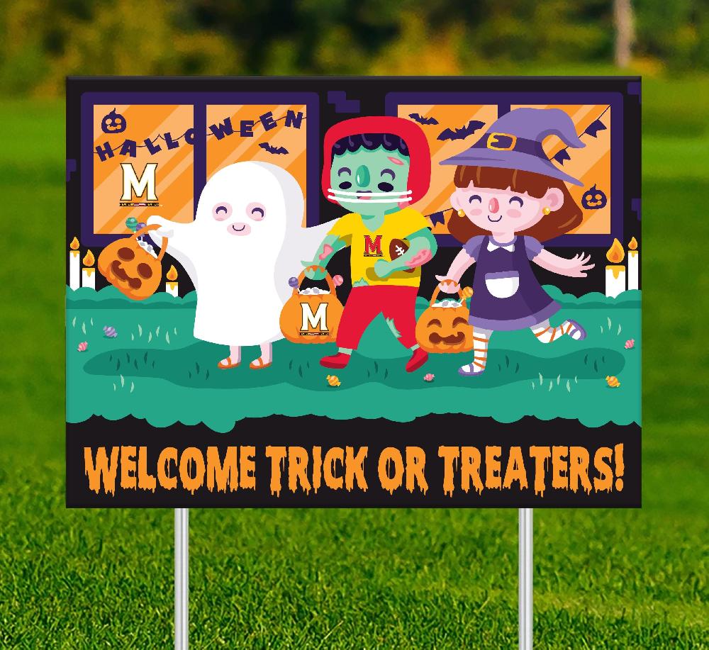 fan creations Maryland Welcome Trick or Treaters Yard Sign