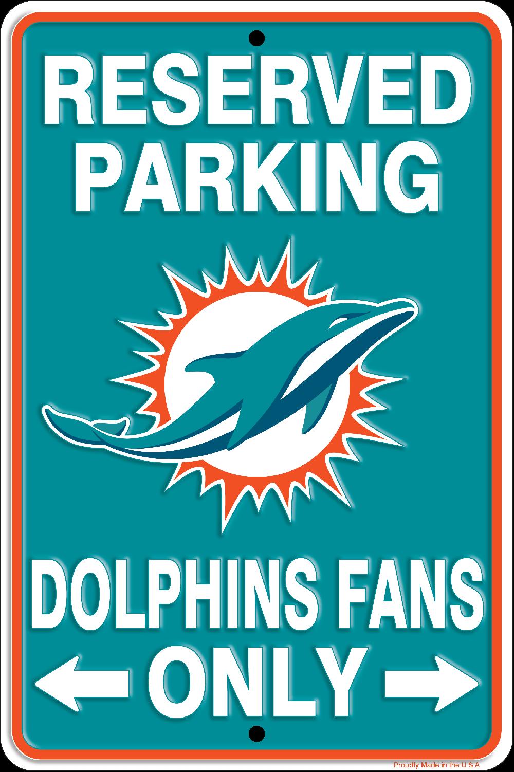 fan creations Miami Dolphins Reserved Parking Metal 12x8in