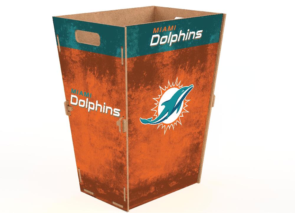 fan creations Miami Dolphins Team Color Waste Bin Large