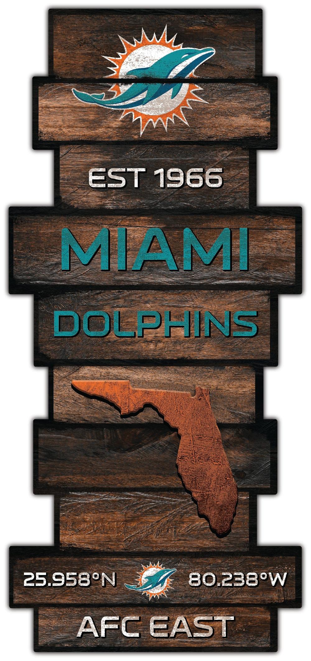 fan creations Miami Dolphins Wood Celebration Stack 24" Sign