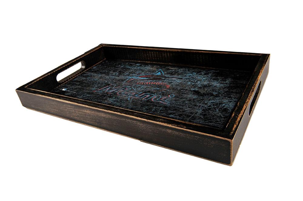 fan creations Miami Marlins Distressed Team Tray With Team Colors