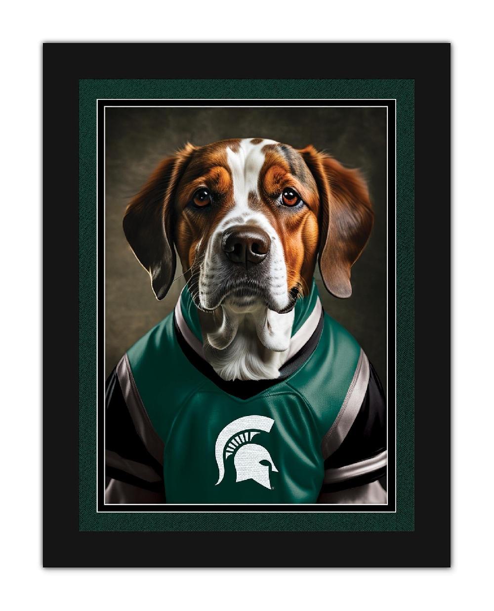 fan creations Michigan State Dog in Team Jersey 12x16