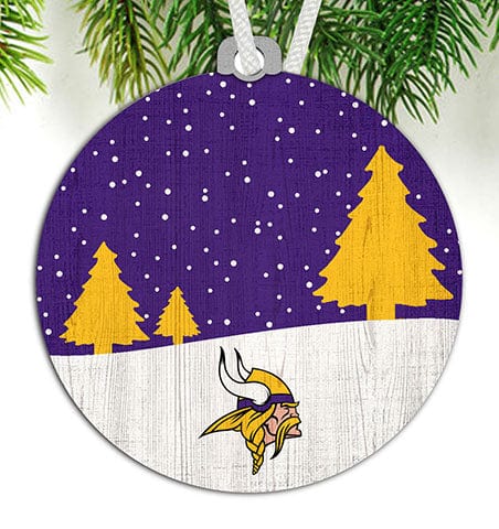 fan creations Minnesota Vikings Snow Scene Ornament