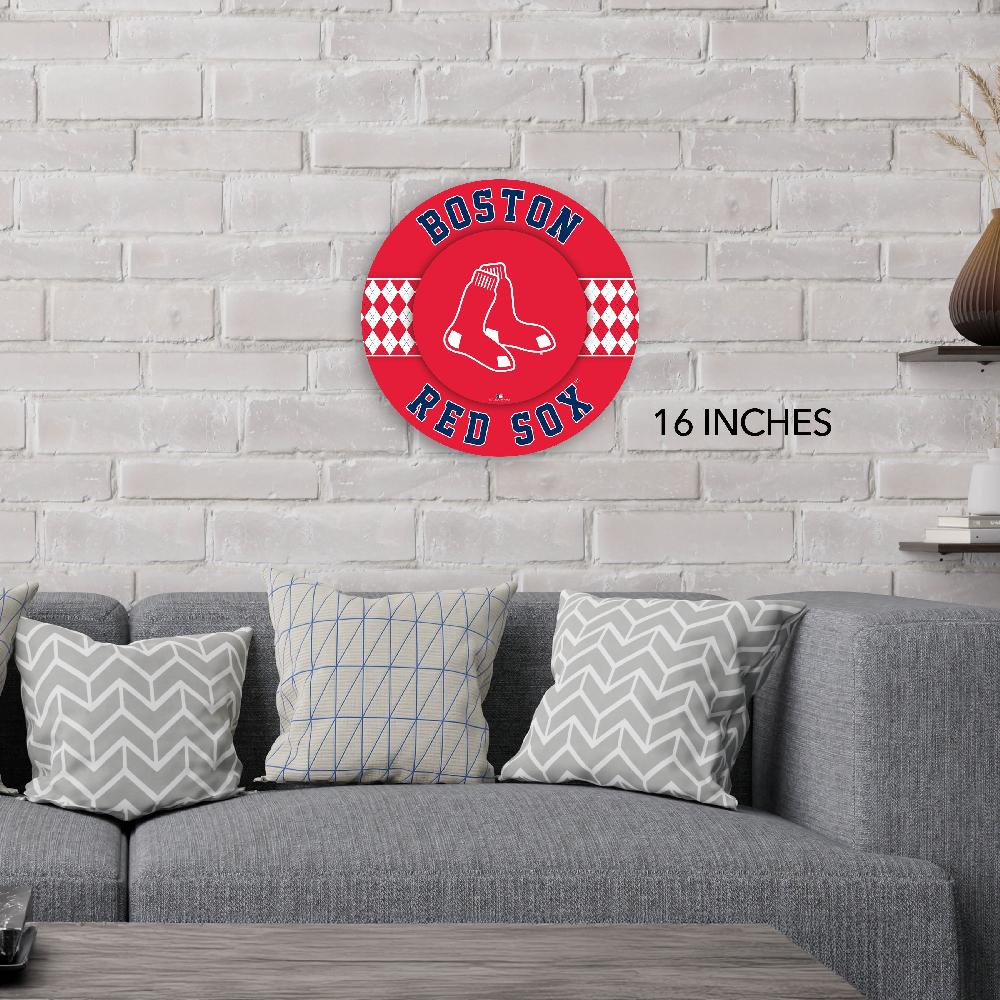 fan creations MLB Boston Red Sox Argyle 16inc Circle Wall Art