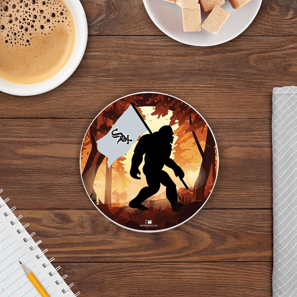 fan creations MLB Chicago White Sox- 4 inch Ceramic Big Foot Flag Car Coaster