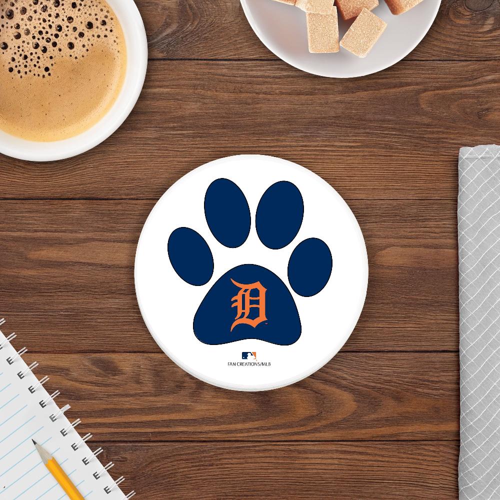 fan creations MLB - Detroit Tigers 4 in Round Dog Paw Coaster