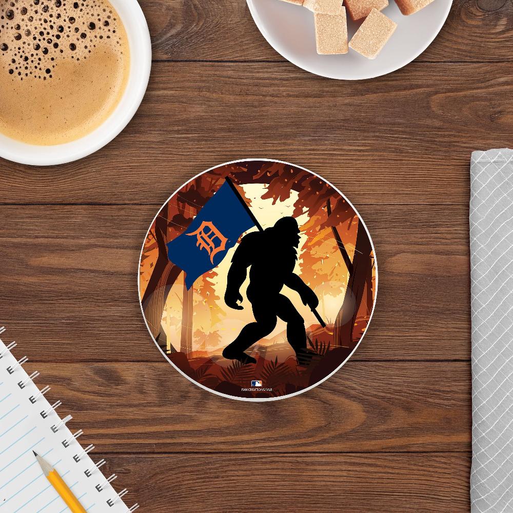 fan creations MLB Detroit Tigers- 4 inch Ceramic Big Foot Flag Car Coaster