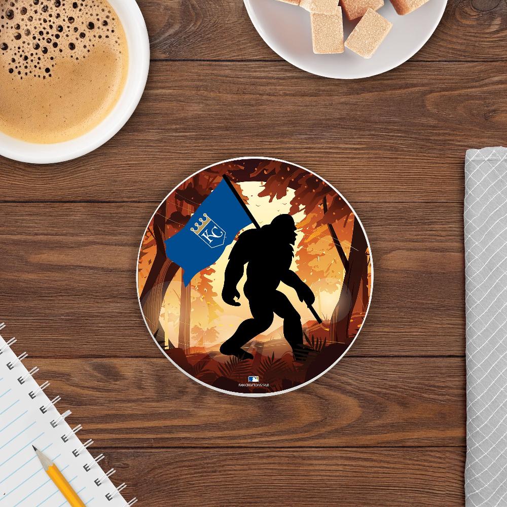 fan creations MLB Kansas City Royals- 4 inch Ceramic Big Foot Flag Car Coaster