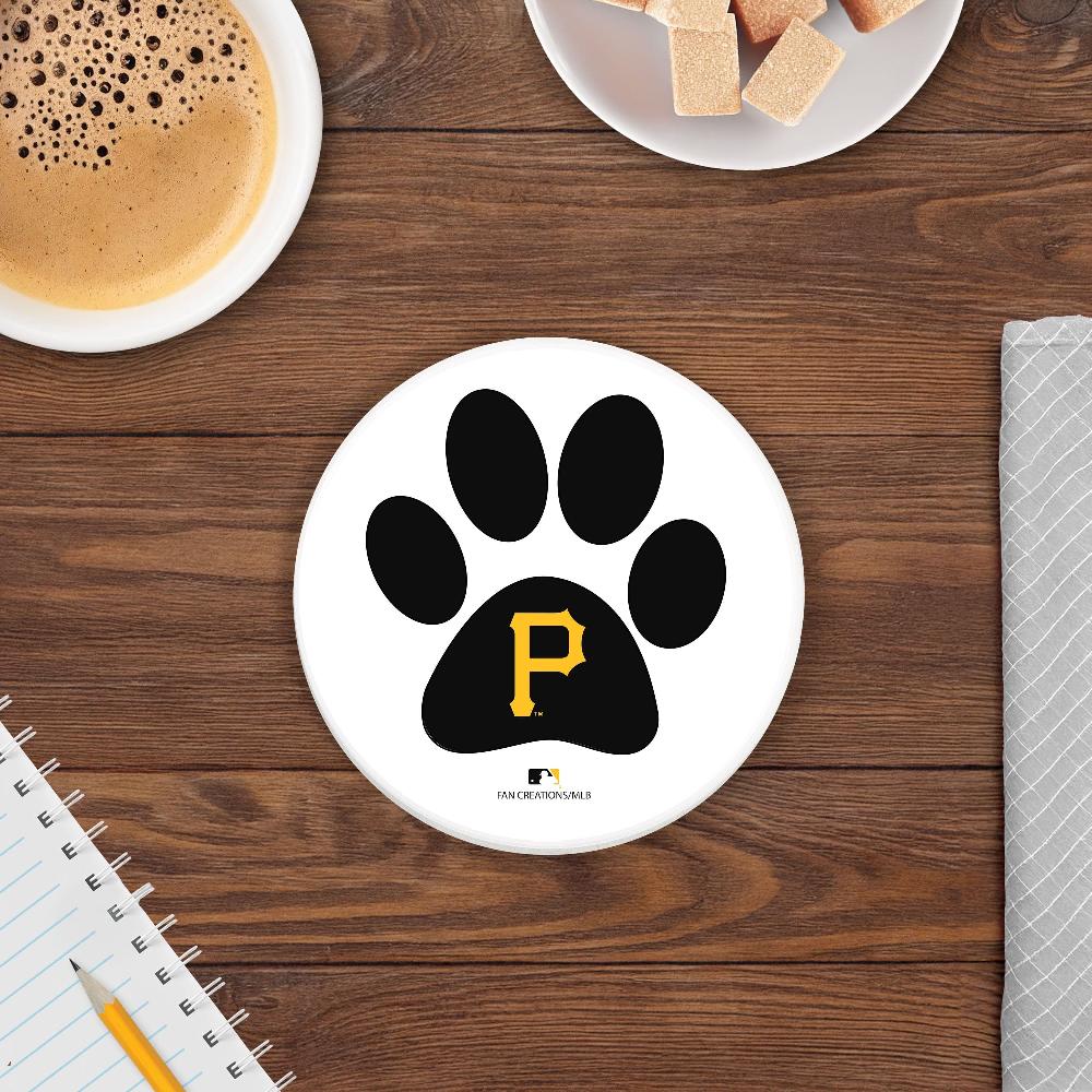fan creations MLB - Pittsburgh Pirates 4 in Round Dog Paw Coaster