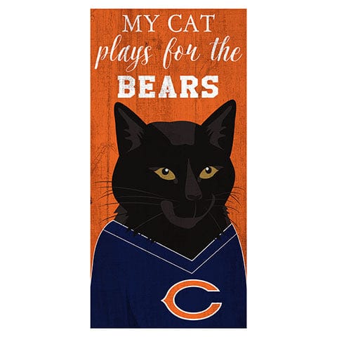 fan creations My Cat Plays For The Chicago Bears 6x12 Sign