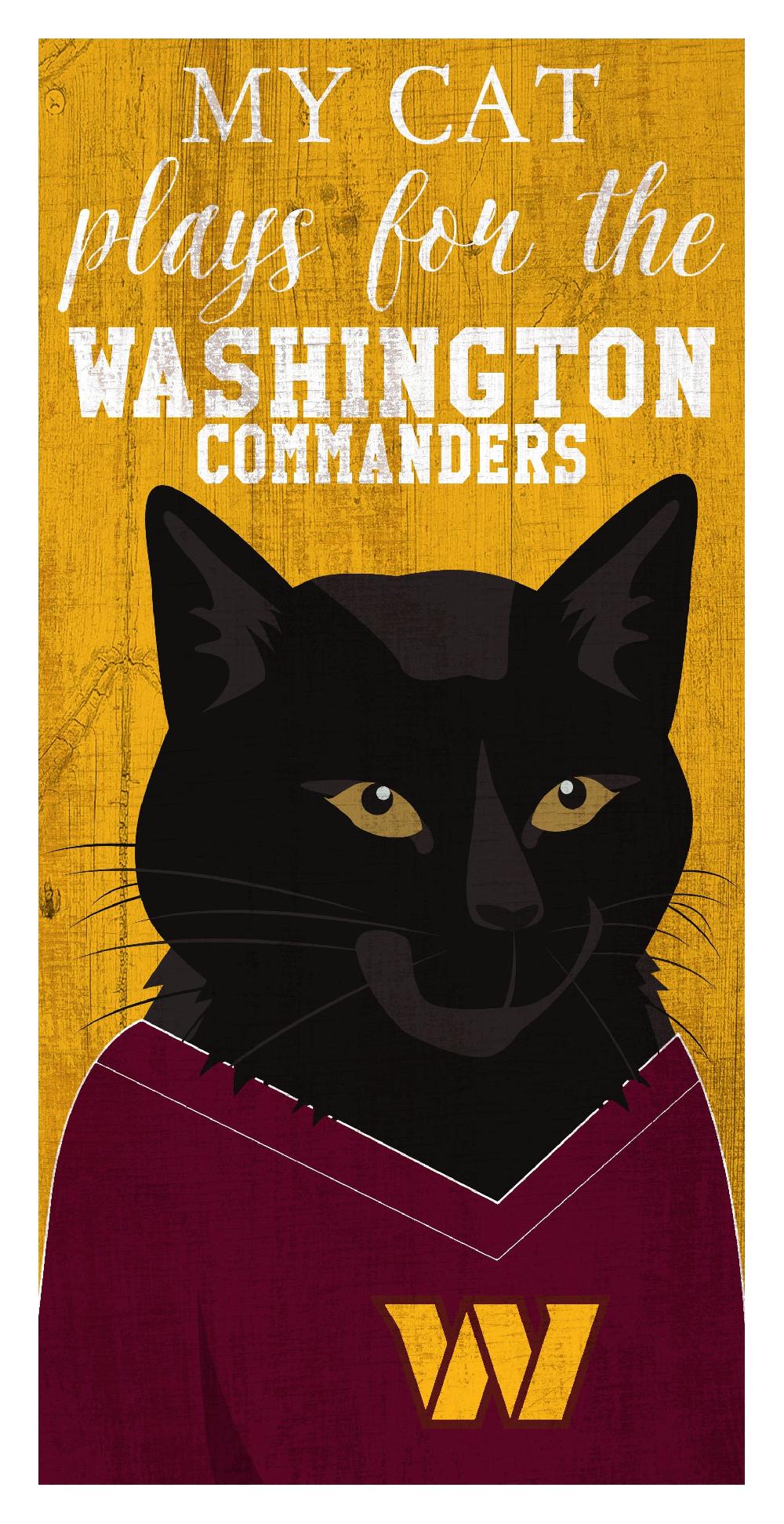 fan creations My Cat Plays For The Washington Commanders 6x12 Sign