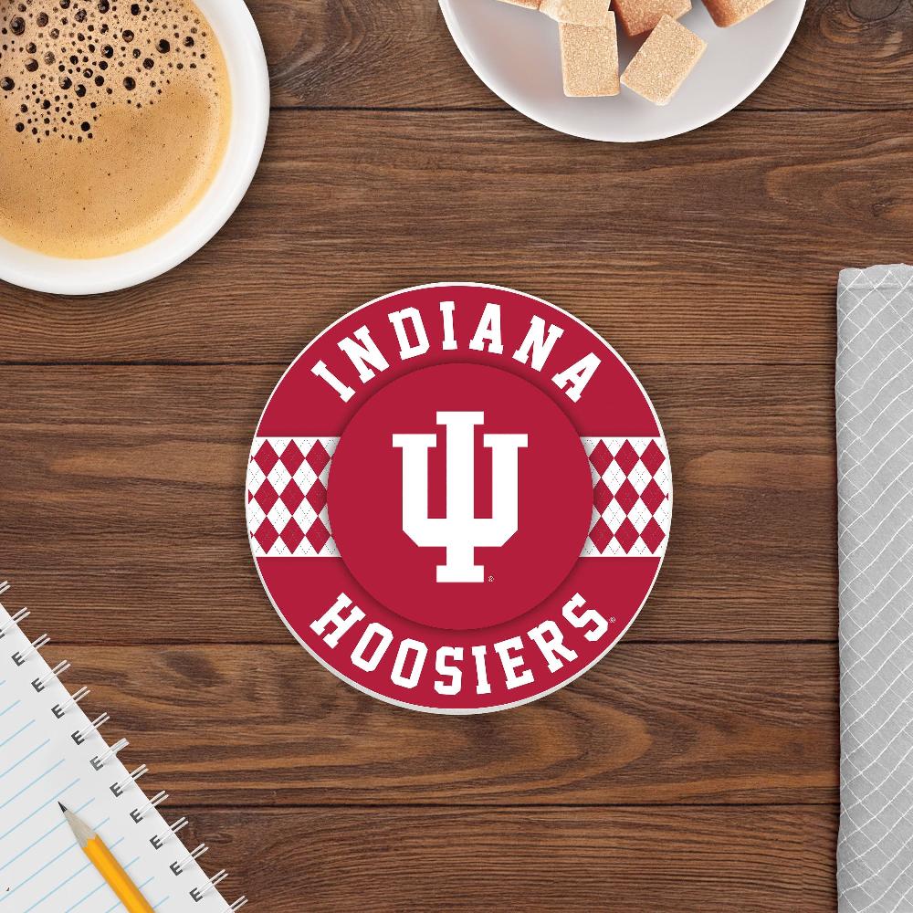 fan creations NCAA - Indiana University 4 inch Ceramic Argyle Coaster