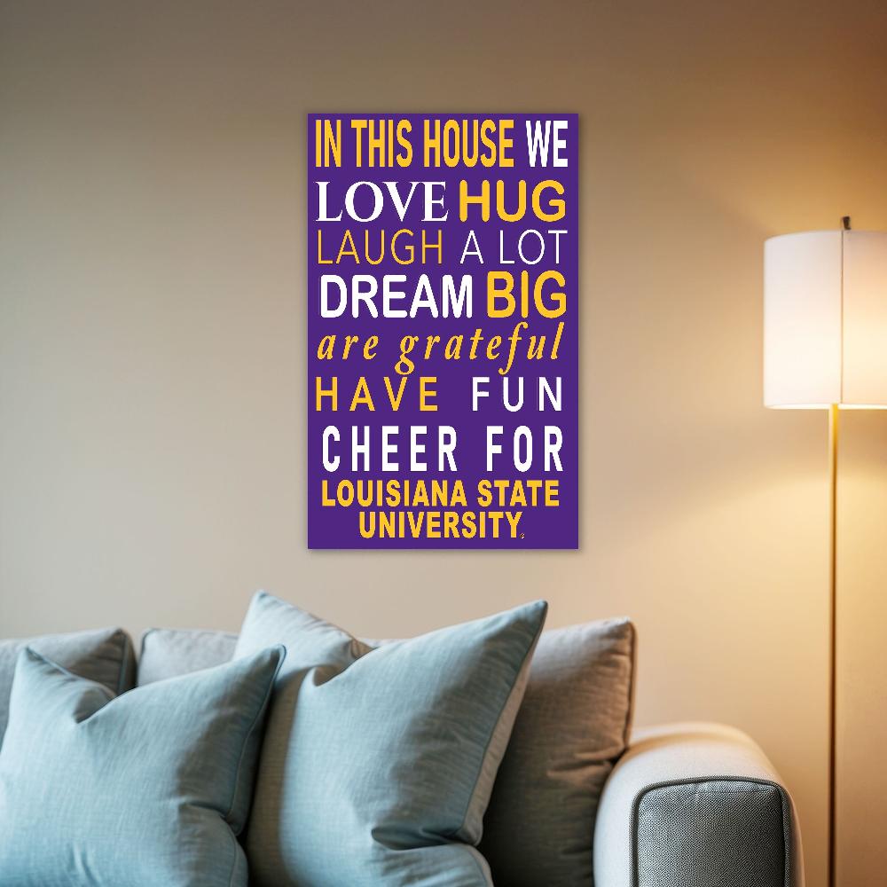 fan creations NCAA LSU in This House 11x19 Wall Decor
