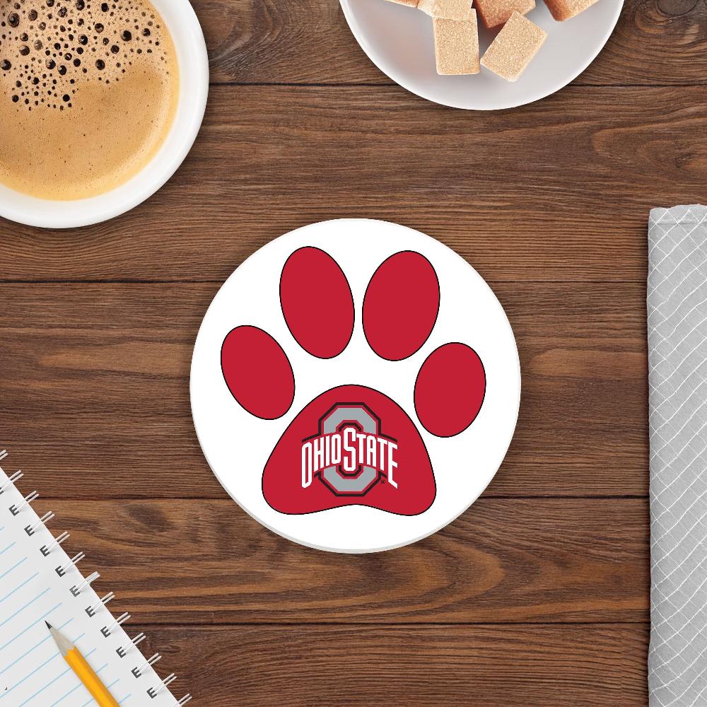 fan creations NCAA - Ohio State University 4 in Round Dog Paw Coaster
