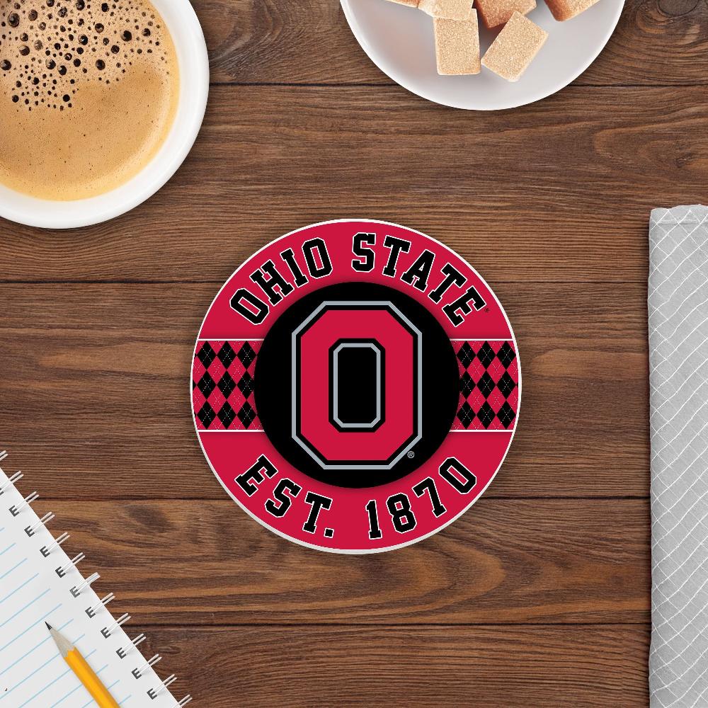 fan creations NCAA - Ohio State University 4 inch Ceramic Argyle Coaster