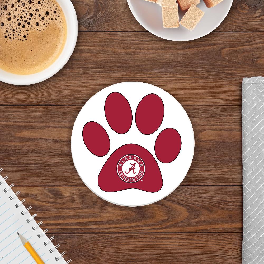 fan creations NCAA - University of Alabama 4 in Round Dog Paw Coaster