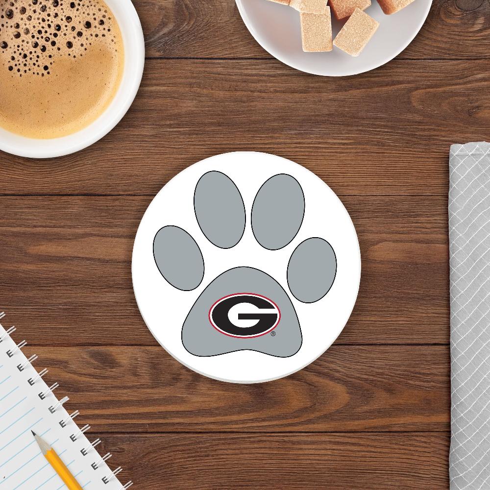 fan creations NCAA - University of Georgia 4 in Round Dog Paw Coaster